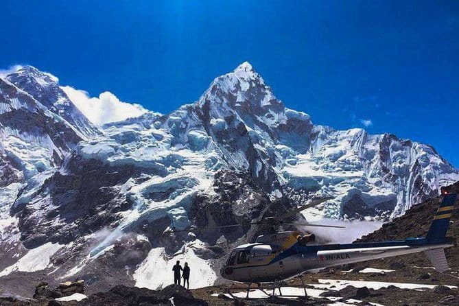 Everest Panorama Helicopter Tour - Pheriche at 4,371 m, with Mt. Amadablam stealing the show