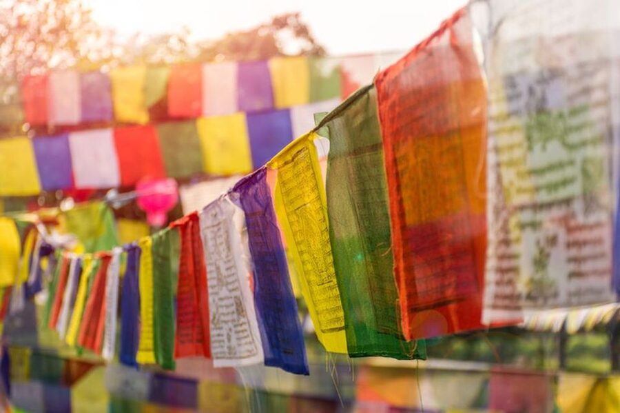 Spiritual Nepal: Expert insight into Multifaith Journey - Boudhanath Stupa Kora and prayer wheels in real Kathmandu rhythm